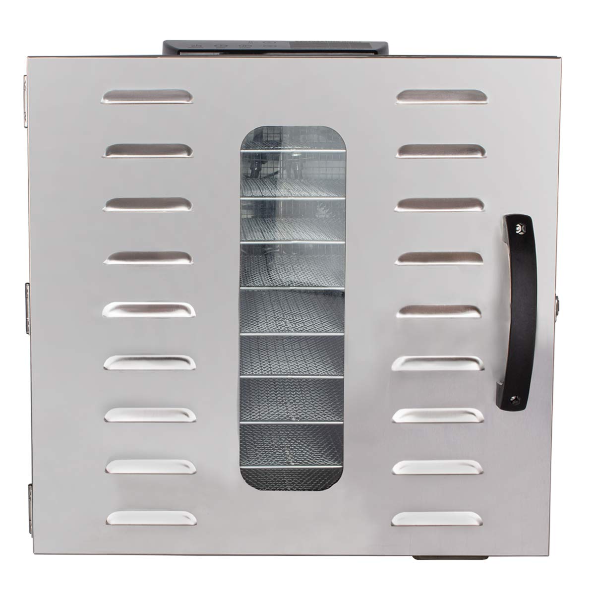 Beeketal 'BDA-15' Dörrautomat aus Edelstahl mit 10 Etagen, Zeitschaltuhr (max. 24h), einstellbarer Temperatur (30-90 °C) und LED Bedienfeld - Profi Gastro Dörrgerät inkl. 10 Einlegegitterw