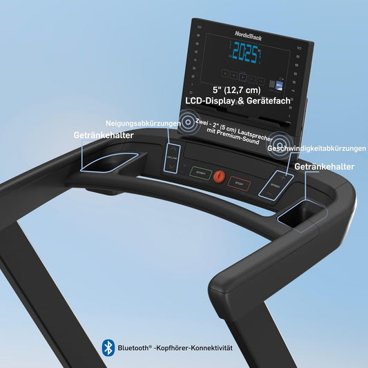 NordicTrack T-Serie: Laufband mit Steigung, Bluetooth & 136 kg Tragkraftl