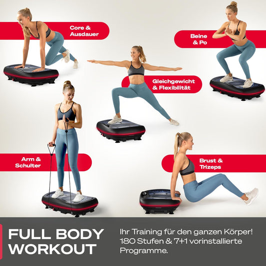 Sportstech 4D Vibrationsplatte: Smart LED, Bluetooth, Fitness & Yogal