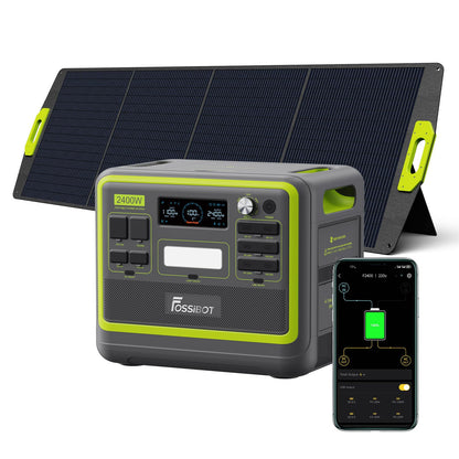 FOSSIBOT F2400 Powerstation 2400W (4800W Peak) mit 200W Solarpanelf