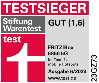 FRITZ!Box 6850 5G – LTE/5G-Router mit WLAN AC+N, DECT, USB 3.0 & 4x LANw