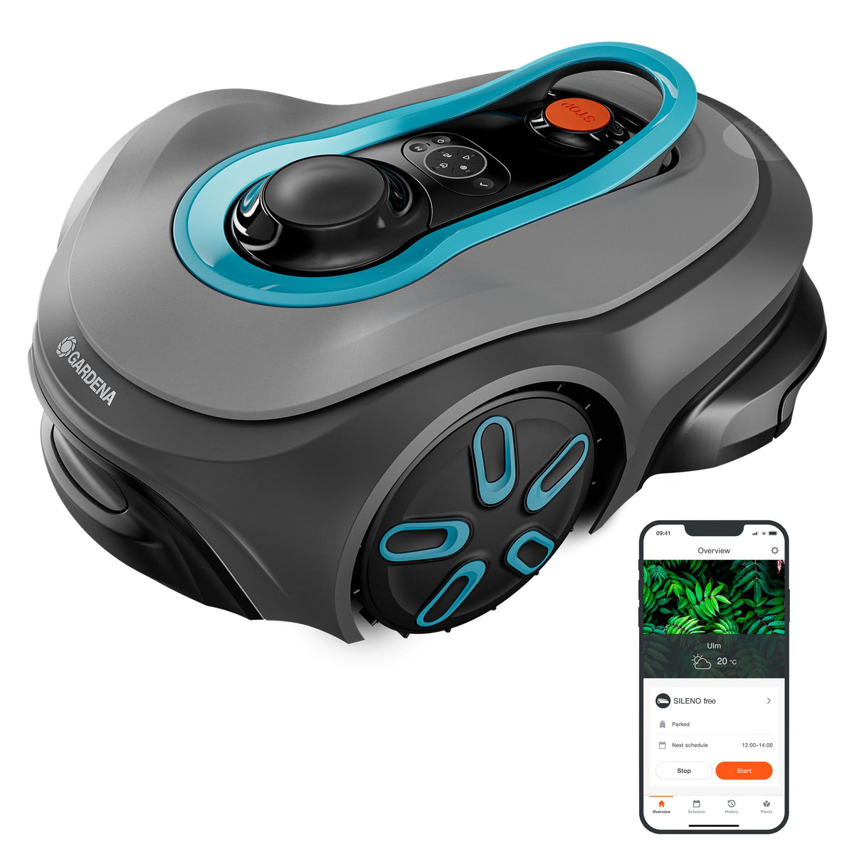 Gardena SILENO Free 1100 m² kabelloser Mähroboter, App & LONAf