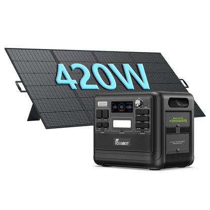 FOSSIBOT F2400 Powerstation 2400W (4800W Peak) mit 200W Solarpanelf