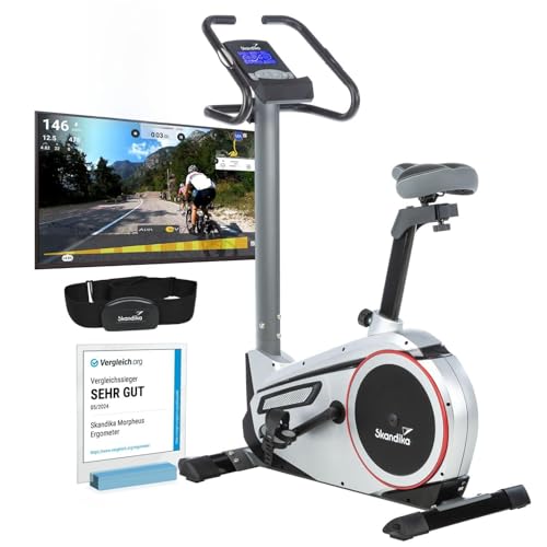 Skandika Morpheus: Ergometer mit App‑Steuerung, Pulsgurt und Tablethalterl