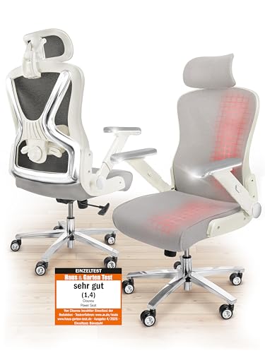 CLOUVOU PowerSeat Testsieger Ergonomischer Bürostuhl – Voll Anpassbar, Gaming, 200 kgd