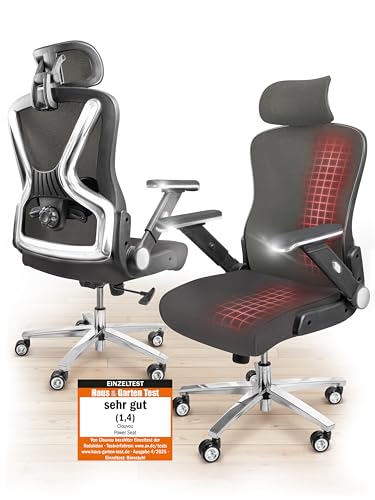 CLOUVOU PowerSeat Testsieger Ergonomischer Bürostuhl – Voll Anpassbar, Gaming, 200 kgd