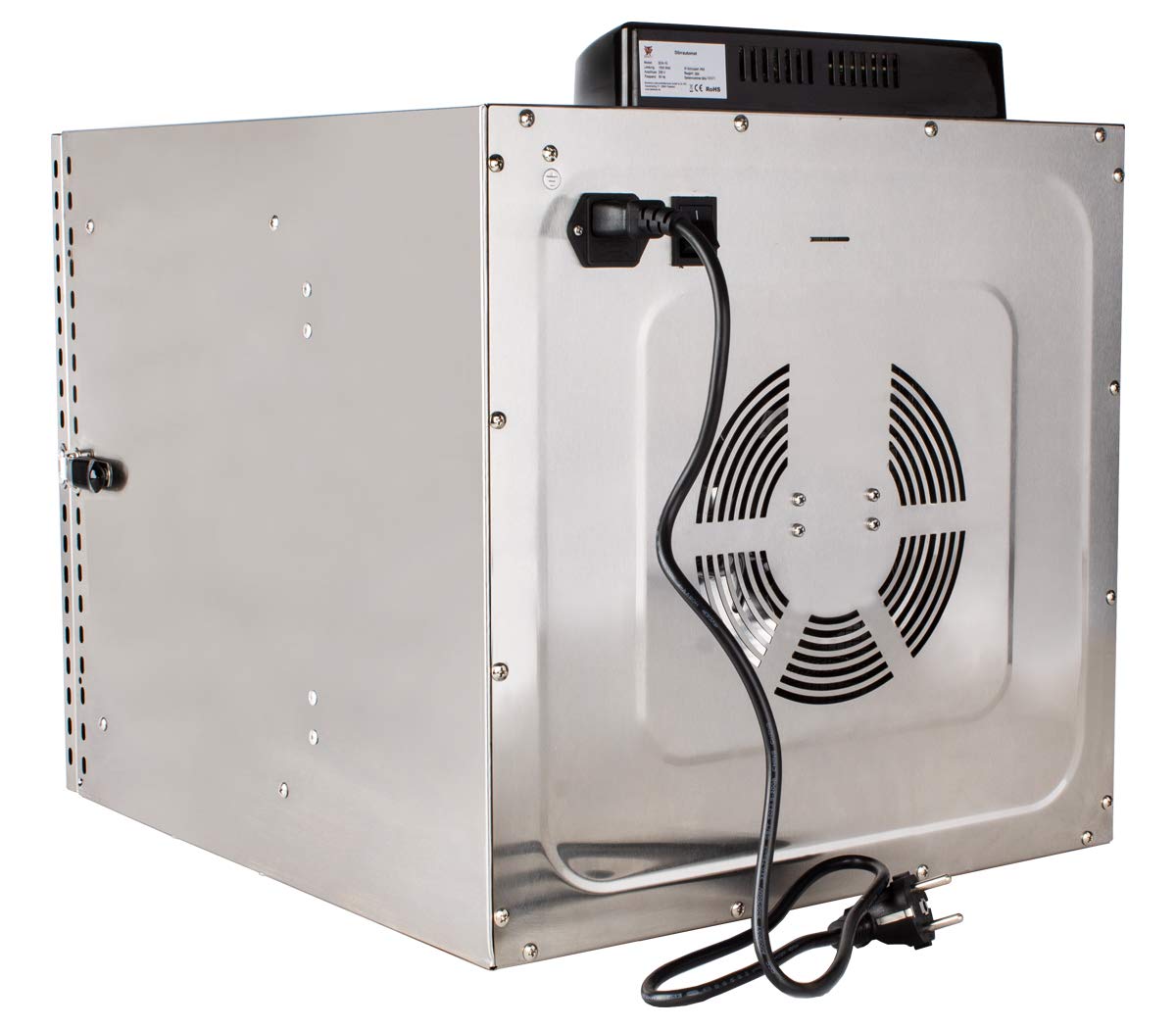 Beeketal 'BDA-15' Dörrautomat aus Edelstahl mit 10 Etagen, Zeitschaltuhr (max. 24h), einstellbarer Temperatur (30-90 °C) und LED Bedienfeld - Profi Gastro Dörrgerät inkl. 10 Einlegegitterw