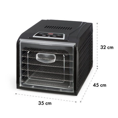 Klarstein Dörrautomat, Dörrgerät, Food Dehydrator, Dörrautomat aus Metall, Dehydrator Food Dryer, 9 Ablagen, 700 Watt, Touch-Display, Timer, Edelstahlheizelement, HotAir Circulation System, Schwarzw