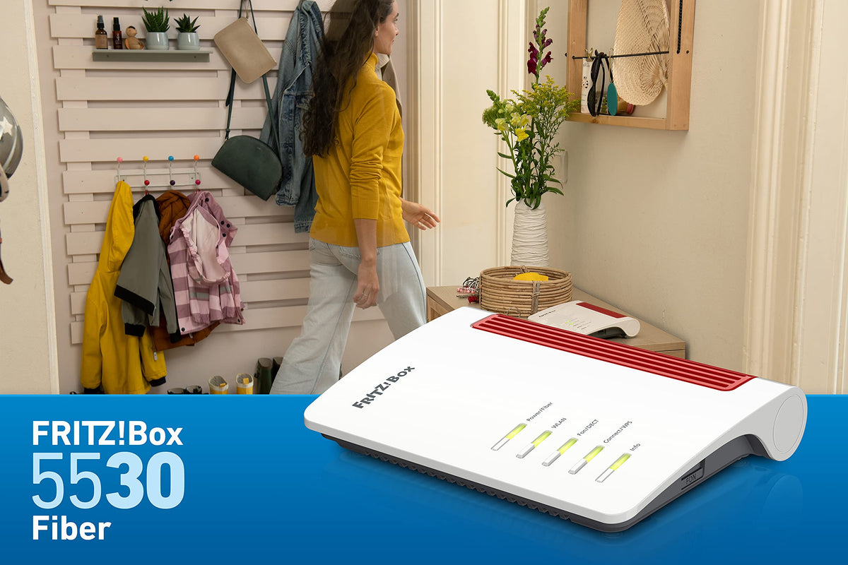 FRITZ!Box 5530 Fiber – Glasfaser-Router mit Wi-Fi 6 & 2.5-Gigabit-LANw