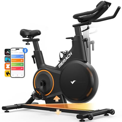 MERACH Heimtrainer: Leises Magnetrad mit App-Steuerungl