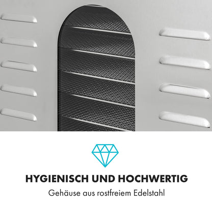 Klarstein Dörrautomat Edelstahl – 4.000-W-Dörrgerät, 48 Edelstahl-Einlegeböden, 30–90 °C, 24-Stunden-Timer, 6 Ventilatoren, 2 Trockenkammern, 50–55 dB, ideal für Obst, Gemüse, Fleisch, Kräuter, Silberw