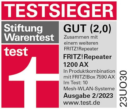 FRITZ!Repeater 1200 AX – Wi-Fi 6 Dualband Repeater mit bis zu 2.400 MBit/sw