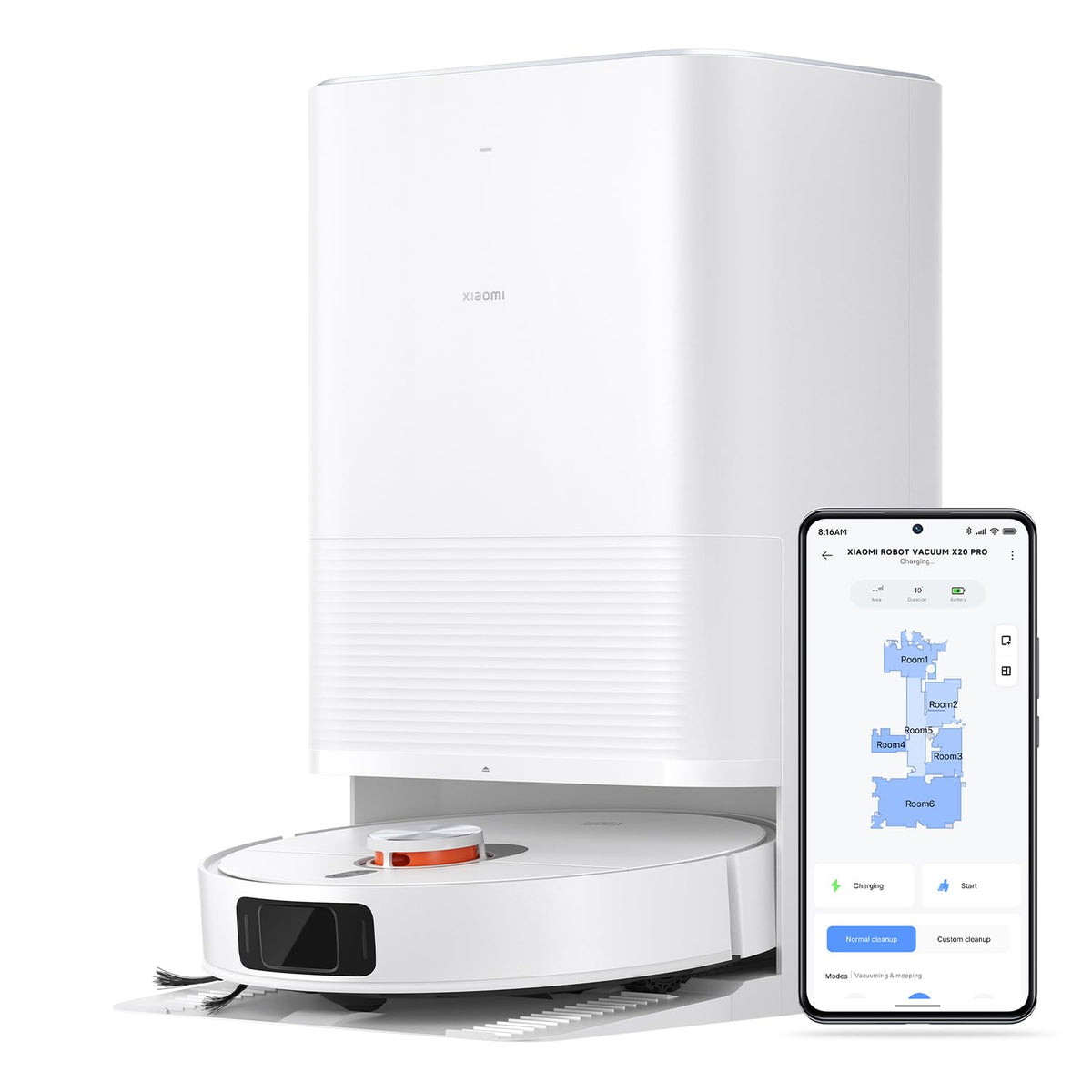 Xiaomi X20 Max, 8,000Pa, Dual Mop, Heißwasser, 75 Tage Staub, 5200mAhf