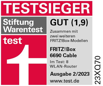 FRITZ!Box 6690 Cable – Wi-Fi 6 Kabelrouter mit DOCSIS 3.1, DECT & USB 3.0w