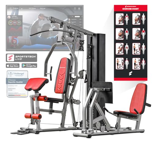 Sportstech HGX300: Multifunktions-Kraftstation mit Beinpresse, Stepper & Powertowerl