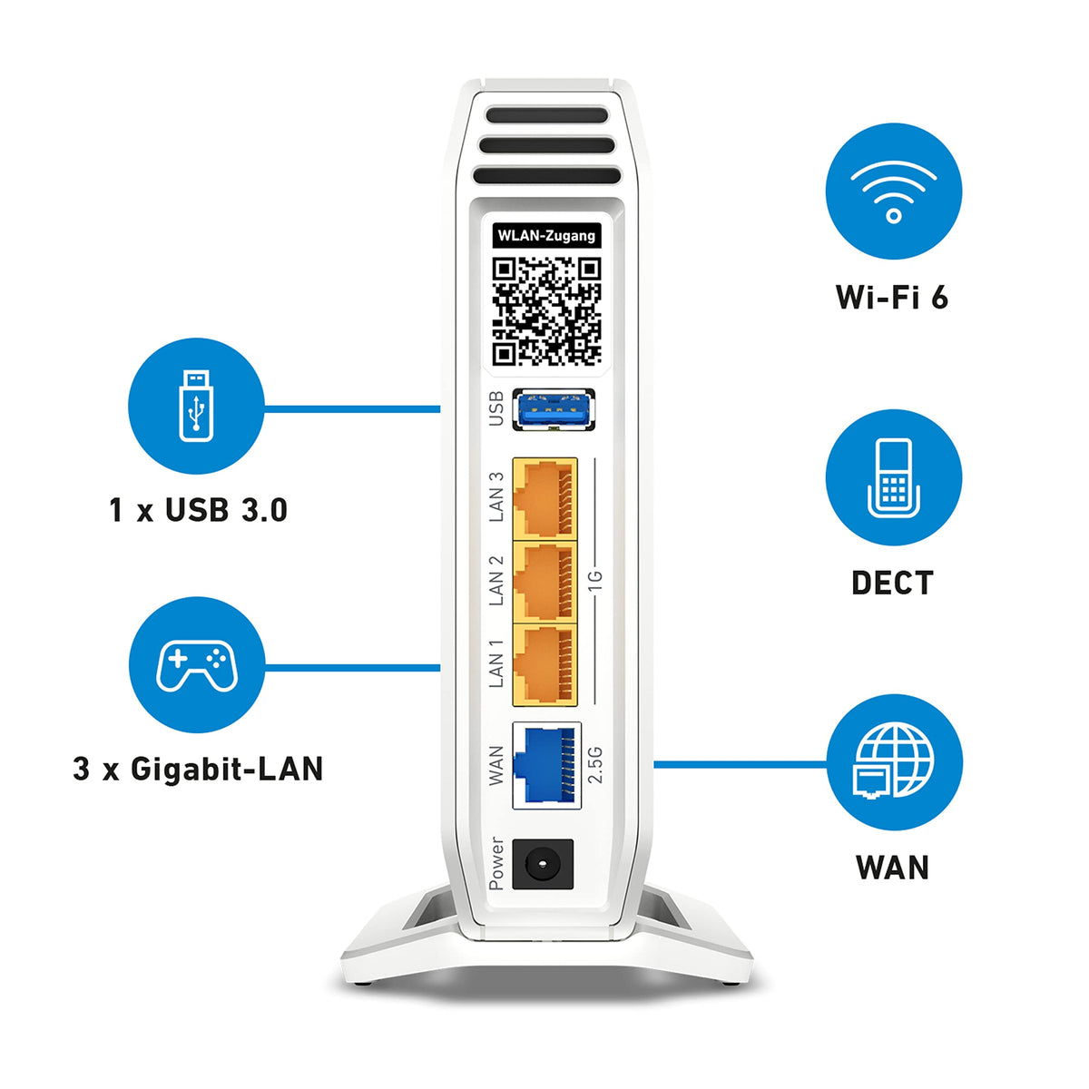 FRITZ!Box 4060 – Wi-Fi 6 Mesh Router mit 4.800 MBit/s, DECT & USB 3.0w