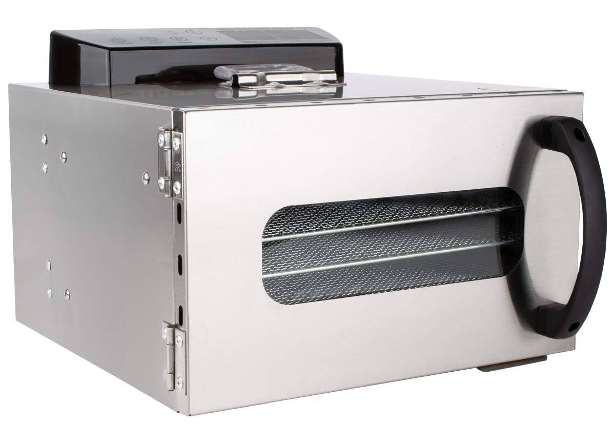Beeketal 'BDA-15' Dörrautomat aus Edelstahl mit 10 Etagen, Zeitschaltuhr (max. 24h), einstellbarer Temperatur (30-90 °C) und LED Bedienfeld - Profi Gastro Dörrgerät inkl. 10 Einlegegitterw