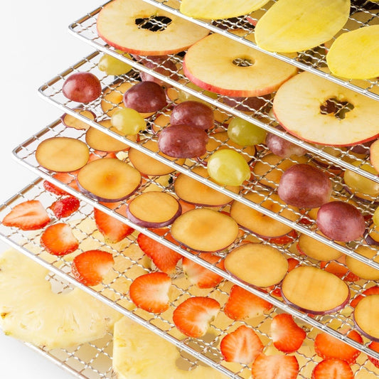 Klarstein Dörrautomat, Dörrgerät, Food Dehydrator, Dörrautomat aus Metall, Dehydrator Food Dryer, 9 Ablagen, 700 Watt, Touch-Display, Timer, Edelstahlheizelement, HotAir Circulation System, Schwarzw
