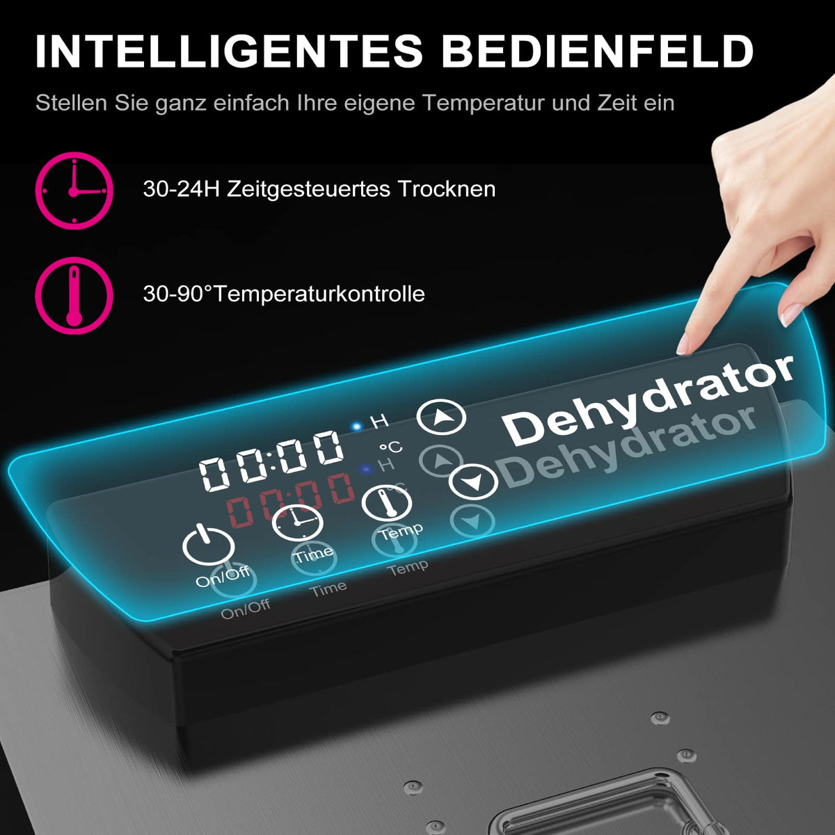 Lecon Dehydrator Stainless Steel Dehydrator Food 30-90°C, 24-Hour Timer Dehydrator for Food, Meat, Fruit, Vegetable Dryer, Fruit Dryer, Dehydrator with Apron, Sealed Tank (8 Levels)w