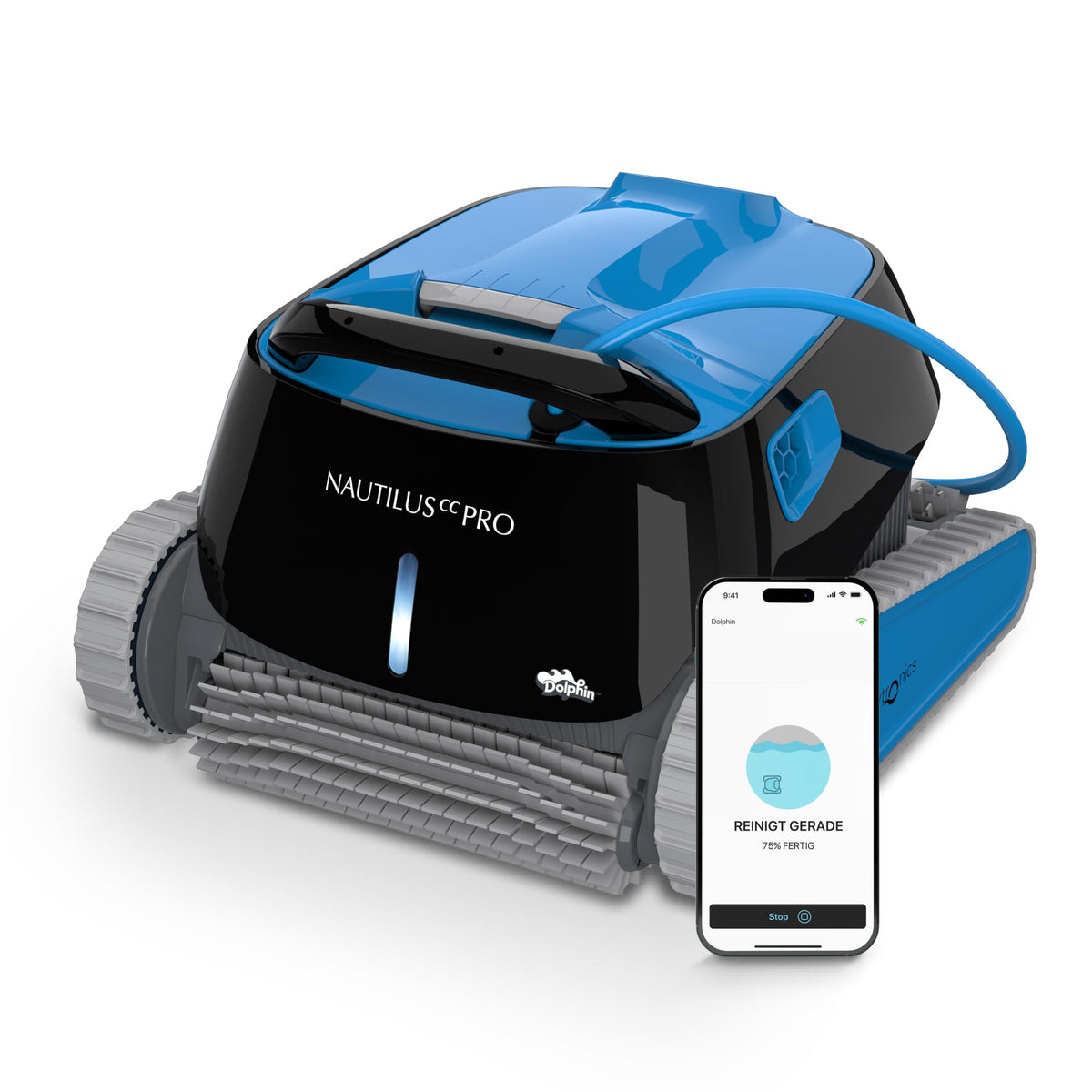 Dolphin Nautilus CC Poolroboter mit Kabel, Boden- und Wandreinigung, energiesparend, für Einbaupools bis 10 mf