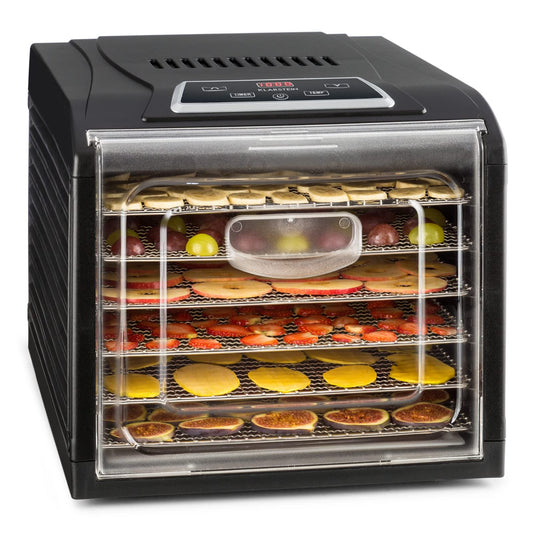 Klarstein Dörrautomat, Dörrgerät, Food Dehydrator, Dörrautomat aus Metall, Dehydrator Food Dryer, 9 Ablagen, 700 Watt, Touch-Display, Timer, Edelstahlheizelement, HotAir Circulation System, Schwarzw