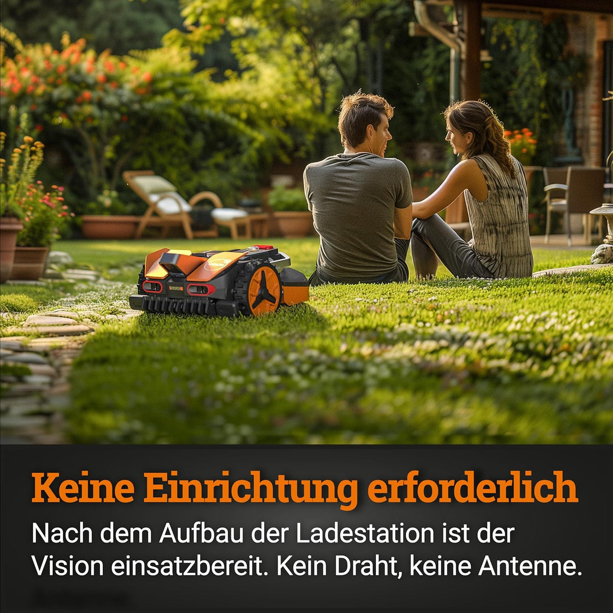 WORX Vision M800 Mähroboter 800 m² ohne Kabel, KI & Igelschutzf