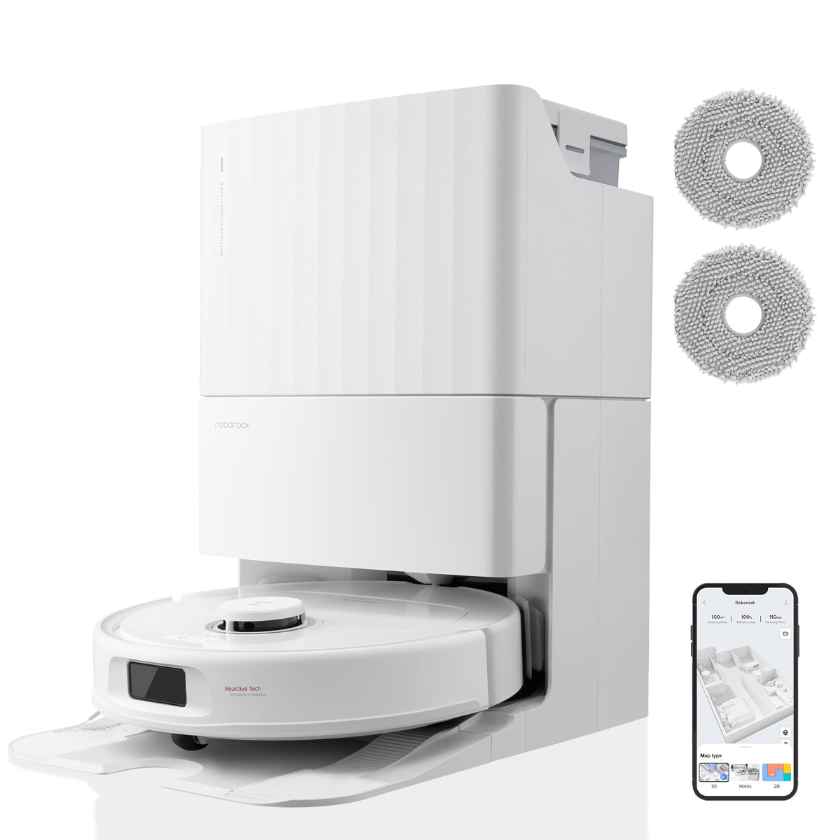 Roborock Qrevo Pro Set, 7000 Pa, FlexiArm™, 60 °C Moppreinigungf