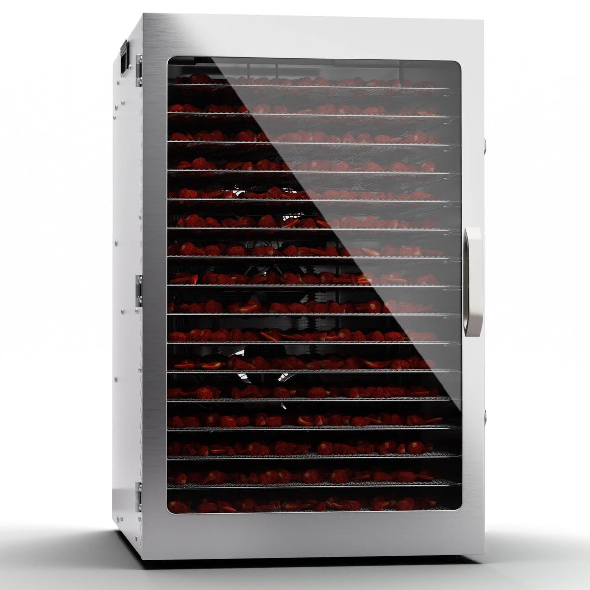 Klarstein Dörrgerät, Dörrautomat für Gemüse, Obst, Pilze & Fleisch, 1500W Edelstahl-Dörrautomat, Trockenautomat mit 16 Metallgitter, Dörrgerät mit 24H Timer & Touch-Display, Food Dehydratorw