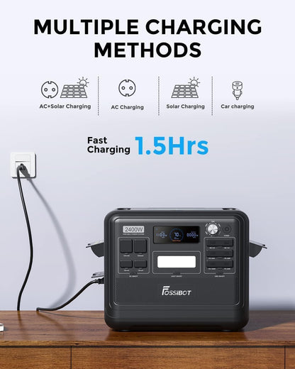 FOSSiBOT Powerstation 2048Wh LiFePO4, 2400W, USB & QCf