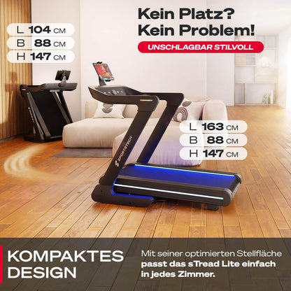 Sportstech sTread Pro/Lite: Klappbares Laufband mit 20 km/h, 17 % Steigung und 7 PS Motorl