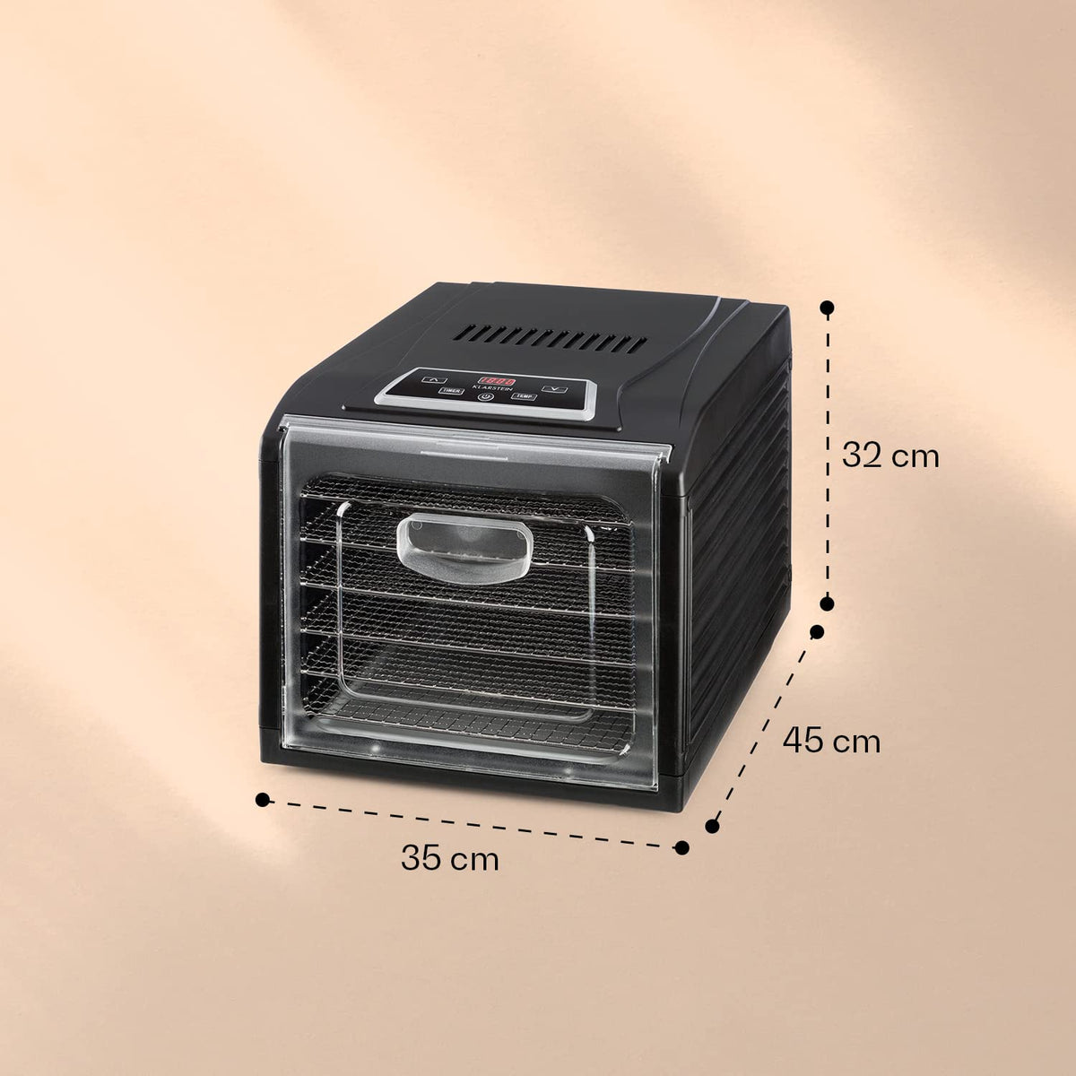Klarstein Dörrautomat, Dörrgerät, Food Dehydrator, Dörrautomat aus Metall, Dehydrator Food Dryer, 9 Ablagen, 700 Watt, Touch-Display, Timer, Edelstahlheizelement, HotAir Circulation System, Schwarzw